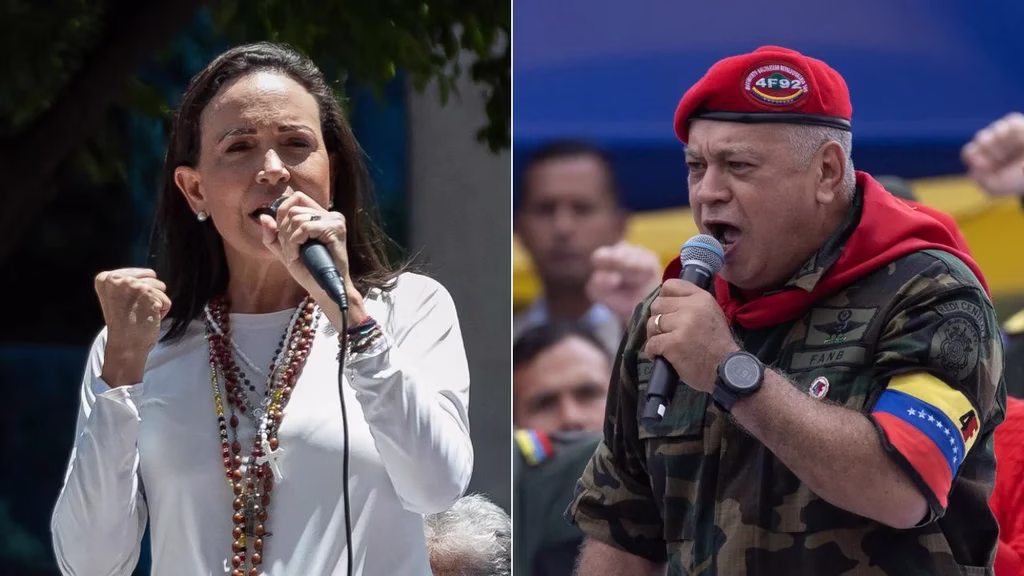 Exmandatarios solicitan protección internacional para María Corina Machado tras amenazas de Diosdado Cabello en Venezuela.
