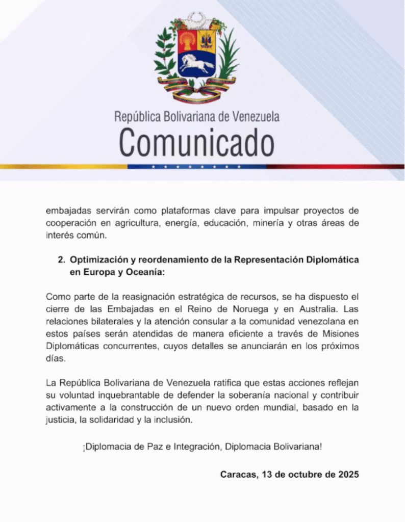 Régimen cierra embajada Venezuela en Noruega tras Nobel de Machado 1 image 6